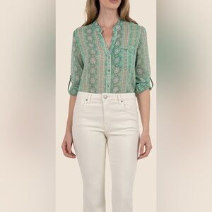 Kut from the Kloth Green Button Down Shirt